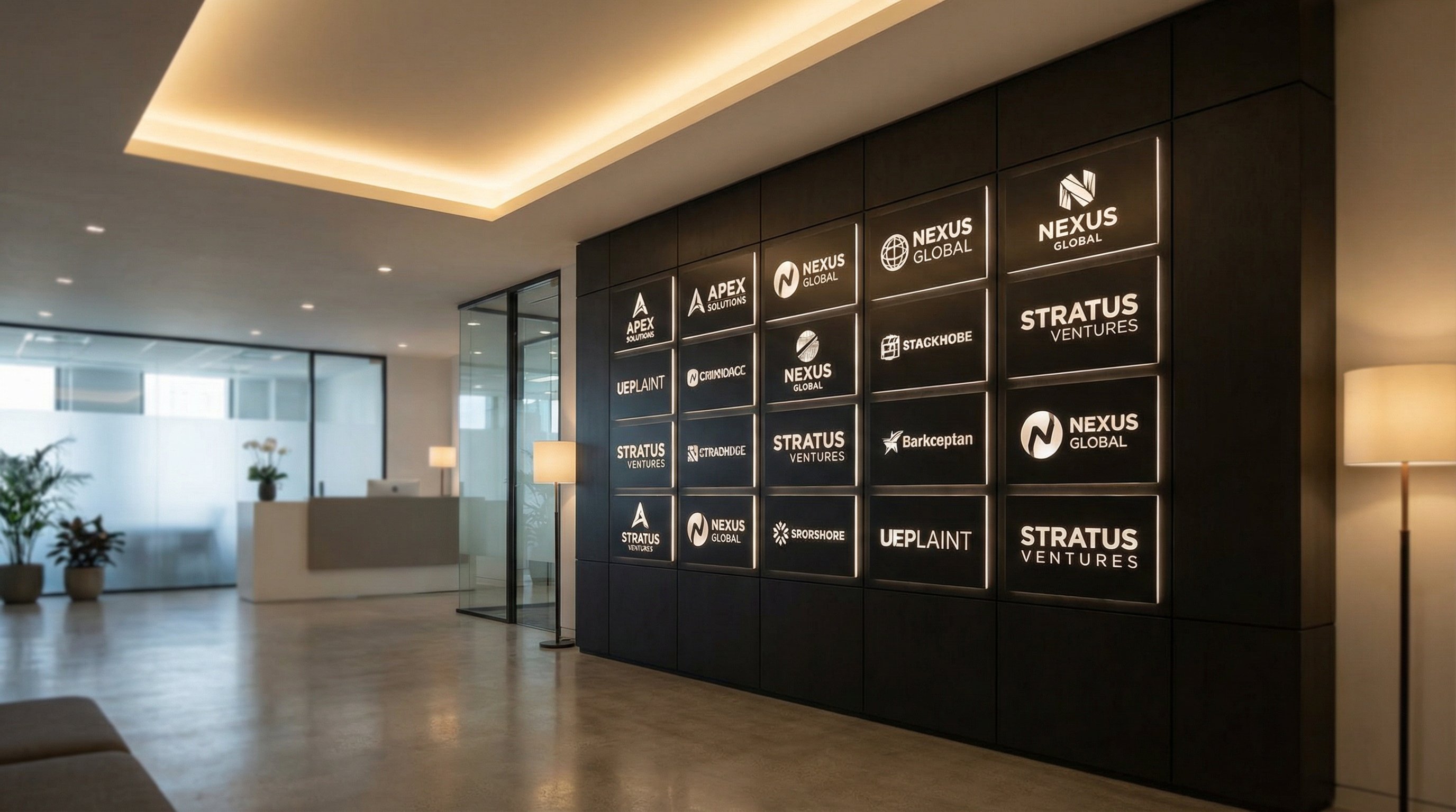 蘑菇视频合作品牌Logo墙